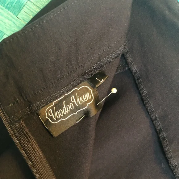 Voodoo Vixen Polly Swing Shorts Navy - Picture 4 of 6